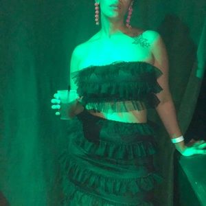 Ruffle crop top and skirt